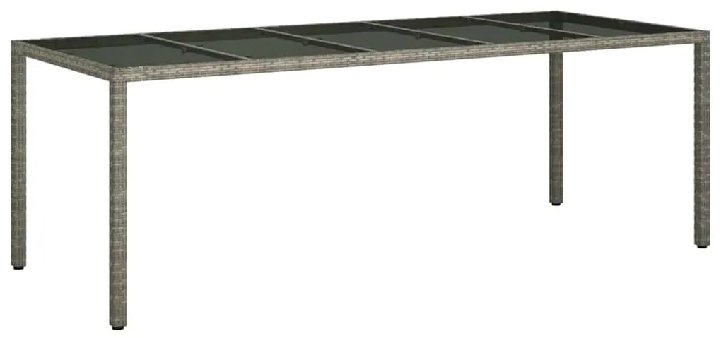 Mesa de Jantar de Jardim Cinza 250x100x75 cm Vime PE