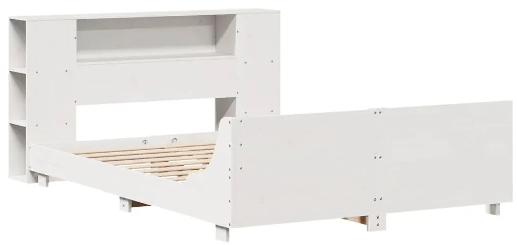 Cama sem colchão 150x200 cm madeira de pinho maciça branco