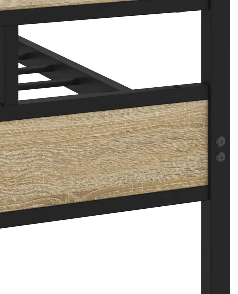 Estrutura de cama sem colchão 75x190 cm metal carvalho sonoma