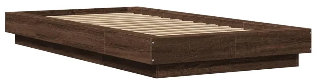Estrutura de cama 90x190 cm derivados madeira carvalho castanho