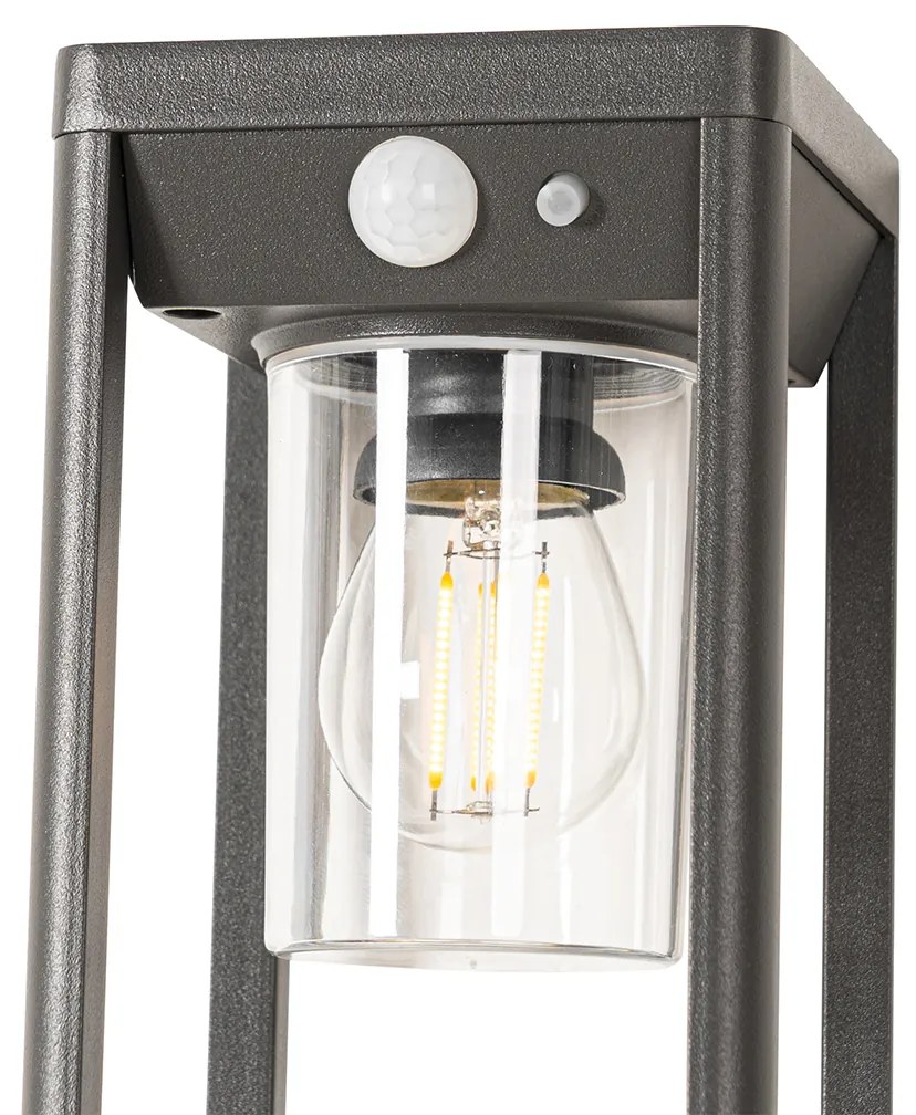 Candeeiro de pé exterior cinzento escuro 25 cm com luz regulável e sensor solar - Sonne