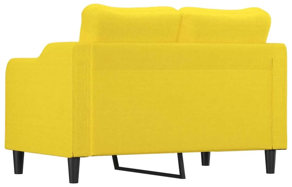 Sofá de 2 lugares 120 cm tecido amarelo-claro