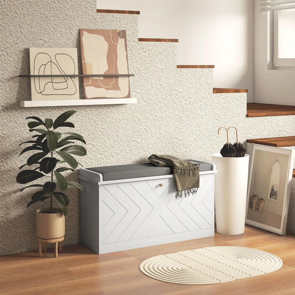 Banco Sapateira – Løvik – 80x26x44,5 cm – Branco