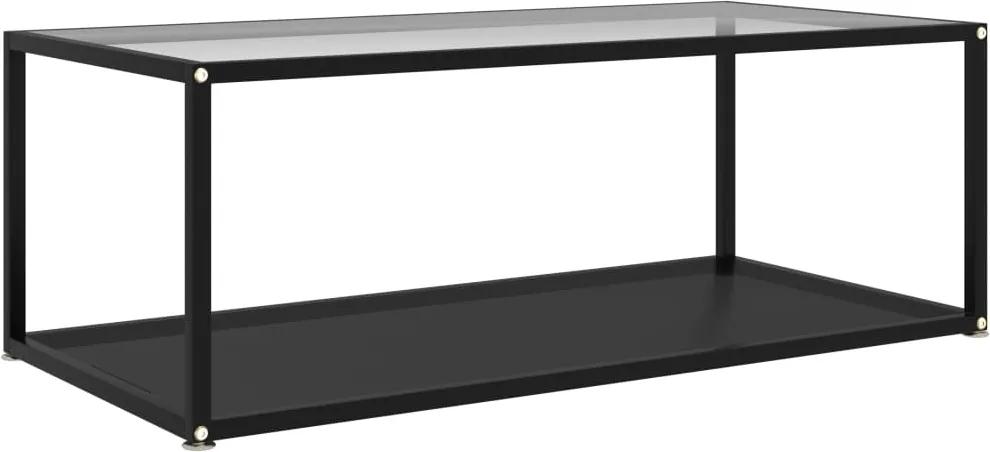 Mesa de centro 100x50x35 cm vidro temperado transparente/preto