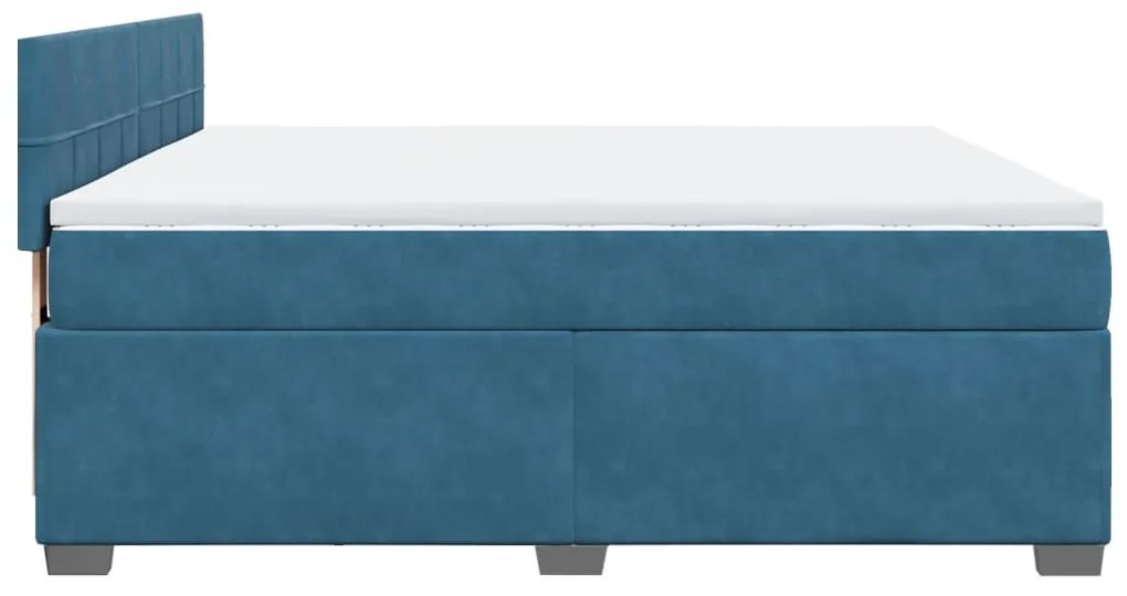 Cama com molas/colchão 180x200 cm veludo azul