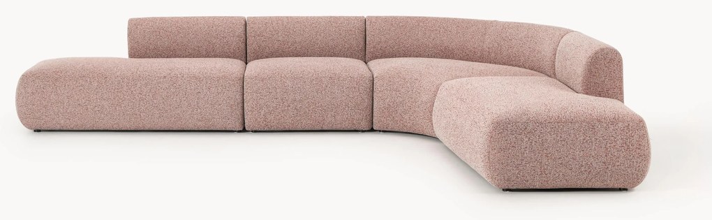 Sofá de canto modular em bouclé Sofia (4 lugares)
