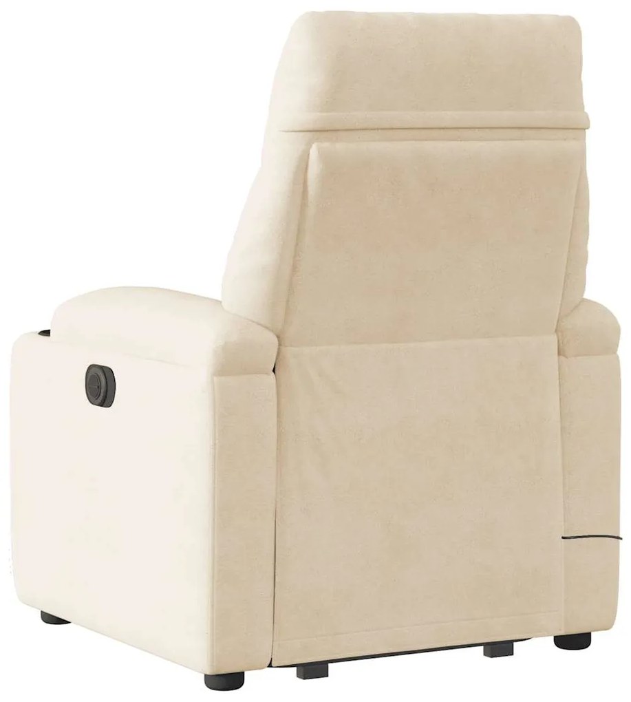 Poltrona de massagens reclinável elevatória microfibra bege