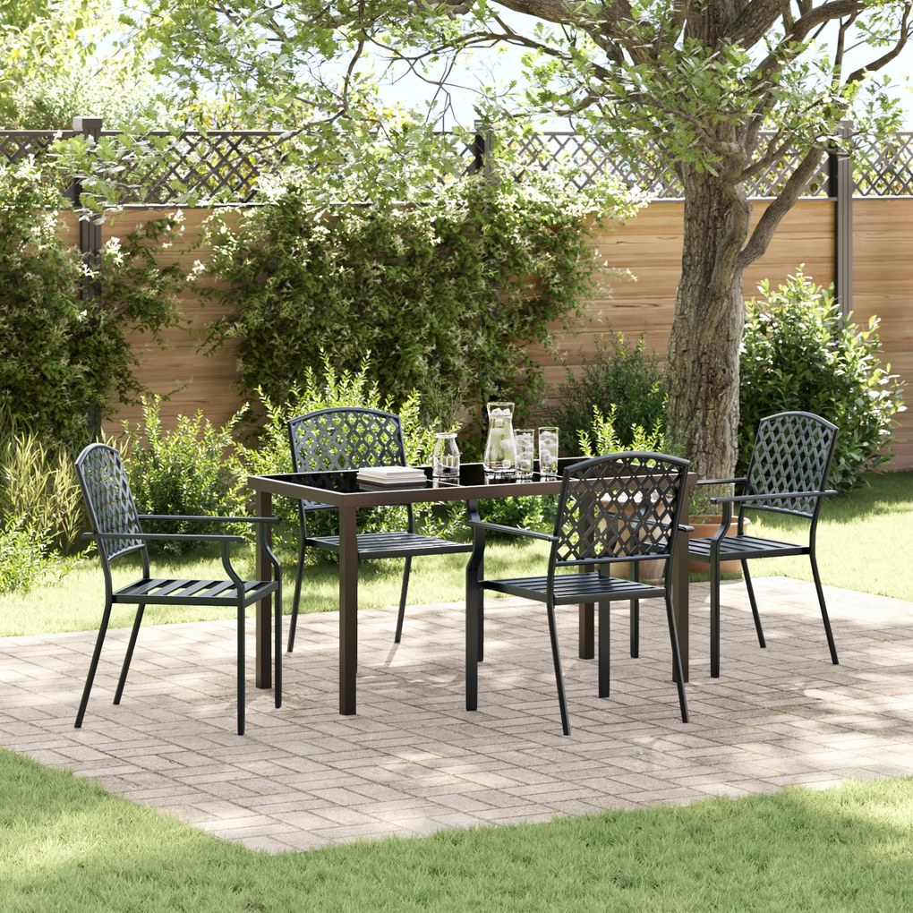 vidaXL Conjunto de Jantar de Jardim 5 Peças em Aço Antacita