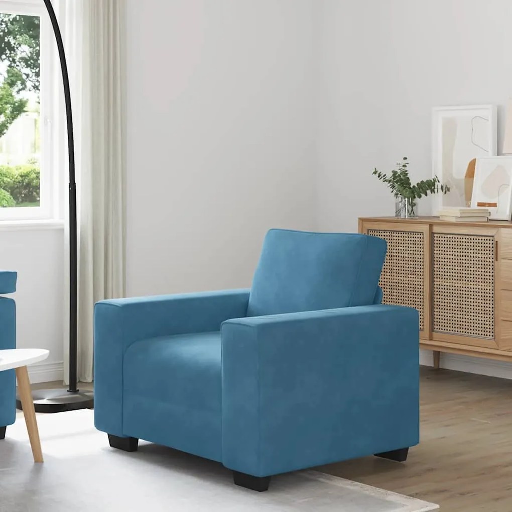 Poltrona 60 cm veludo azul