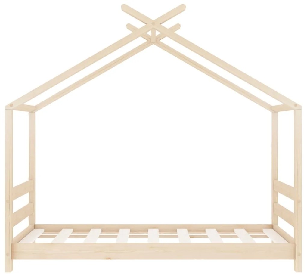 Estrutura de cama infantil 70x140 cm madeira de pinho maciça