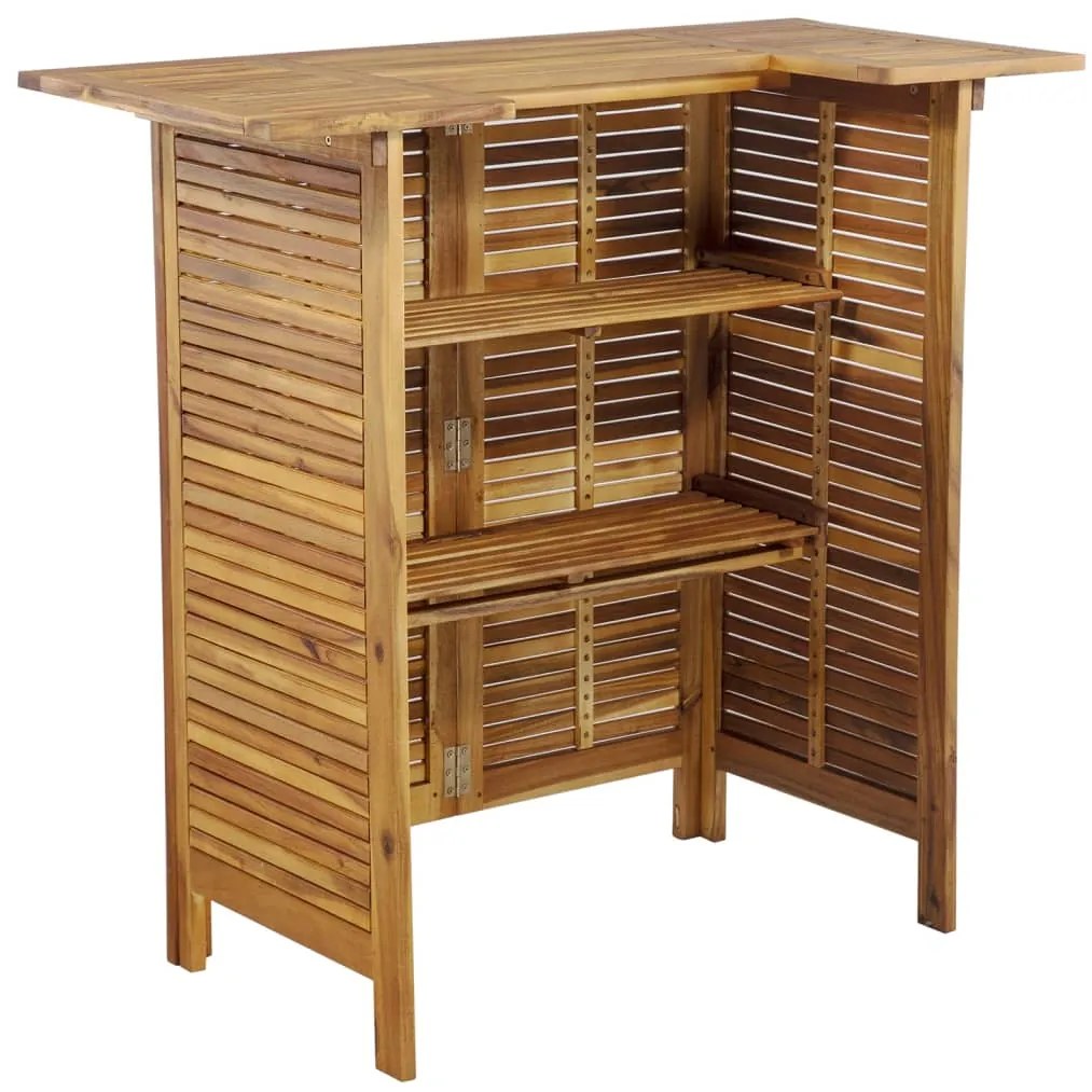 3 pcs conjunto de bar para jardim madeira de acácia maciça