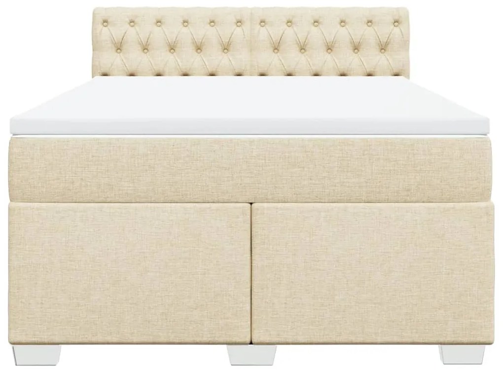 Cama com molas/colchão 140x200 cm tecido cor creme