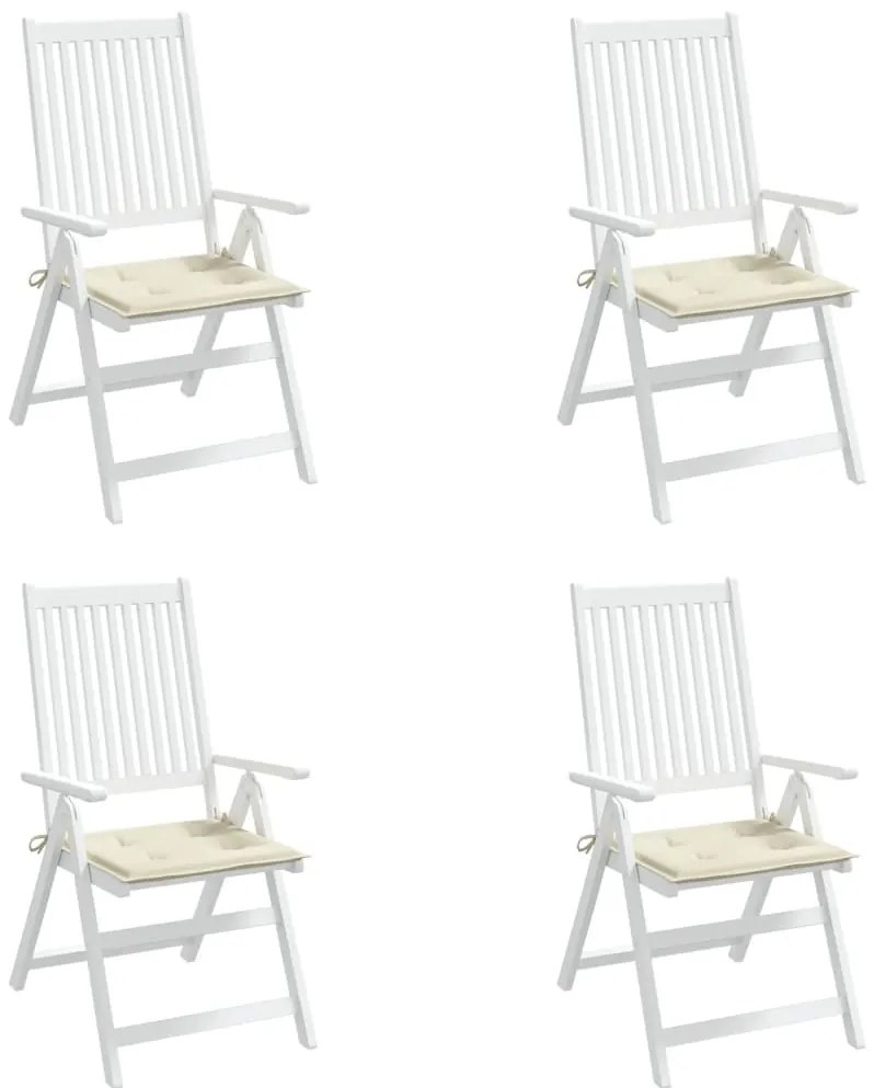Almofadões p/ cadeiras de jardim 4 pcs tecido oxford creme
