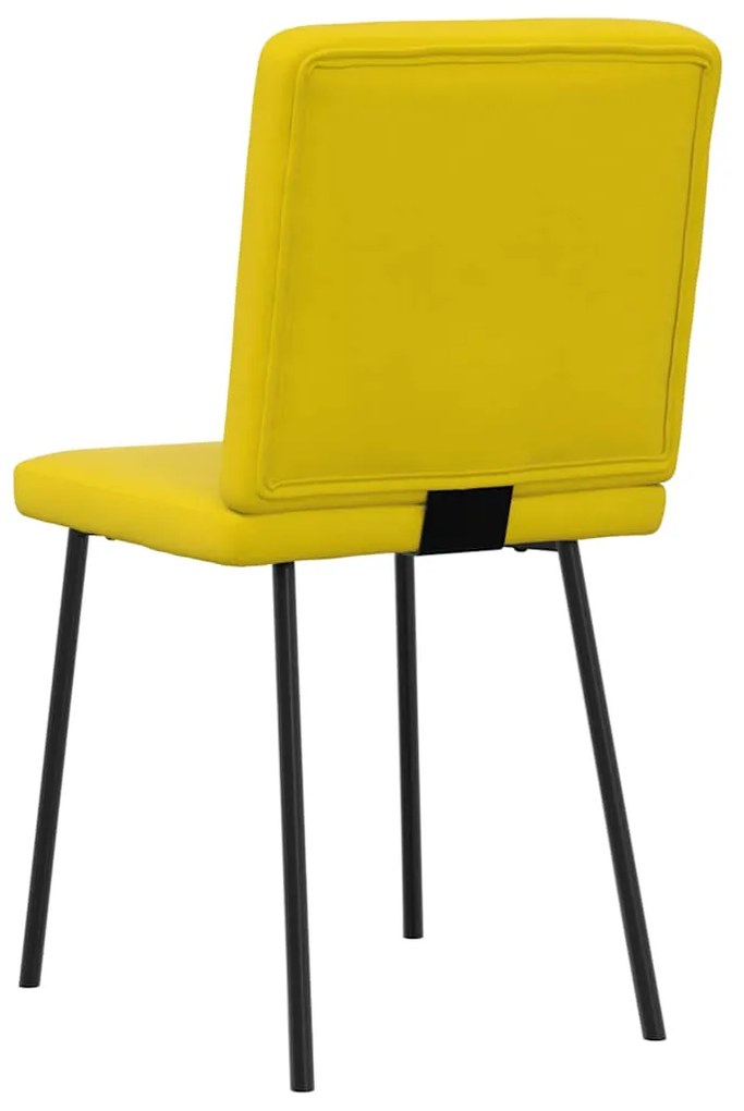 Cadeiras de jantar 2 pcs veludo amarelo