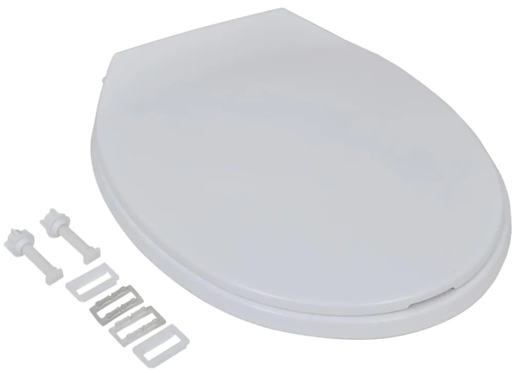 Tampos sanita com tampas de fecho suave 2 pcs plástico branco