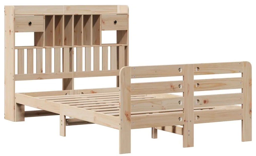 Cama com estante sem colchão 135x190 cm pinho maciço