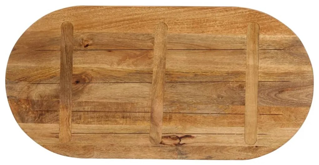 Tampo de mesa oval 110x50x3,8 cm madeira de mangueira maciça