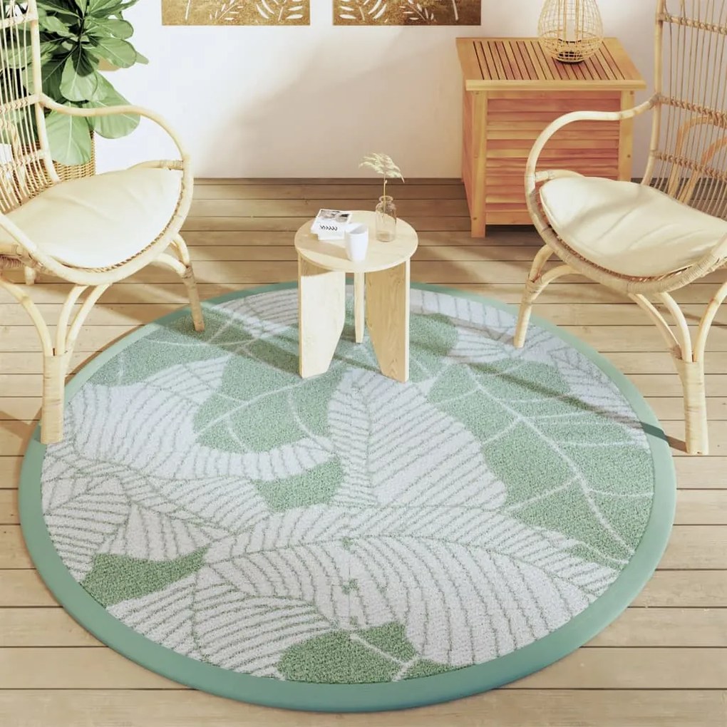 Tapete de exterior Ø160 cm ARAKIL PP Verde