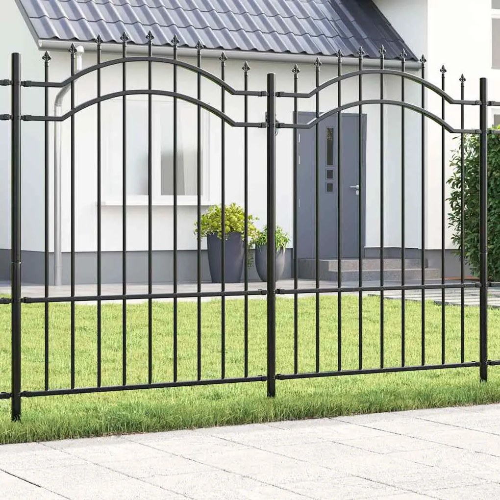 vidaXL Cerca para Jardim Cinzeto 190 cm Aço com Revestimento em Pó
