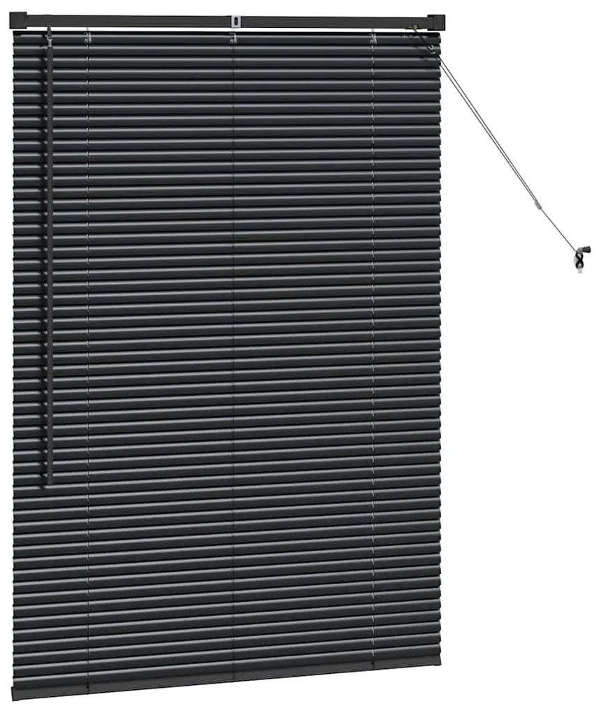 Persiana de Janela com cortinas Outros Manual Preto 80 x 130 cm Alumín