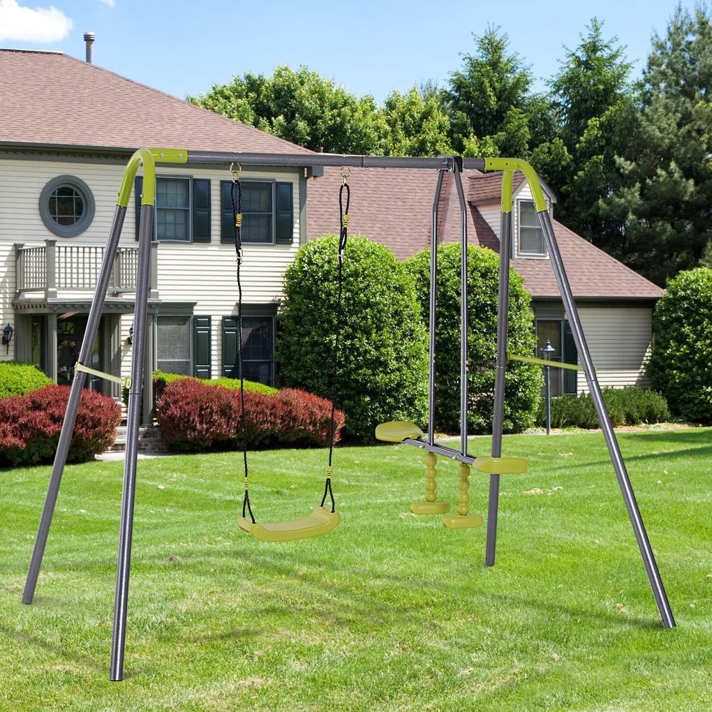 conjunto de baloiço infantil acima de 3 anos ao ar livre com balanço e planador