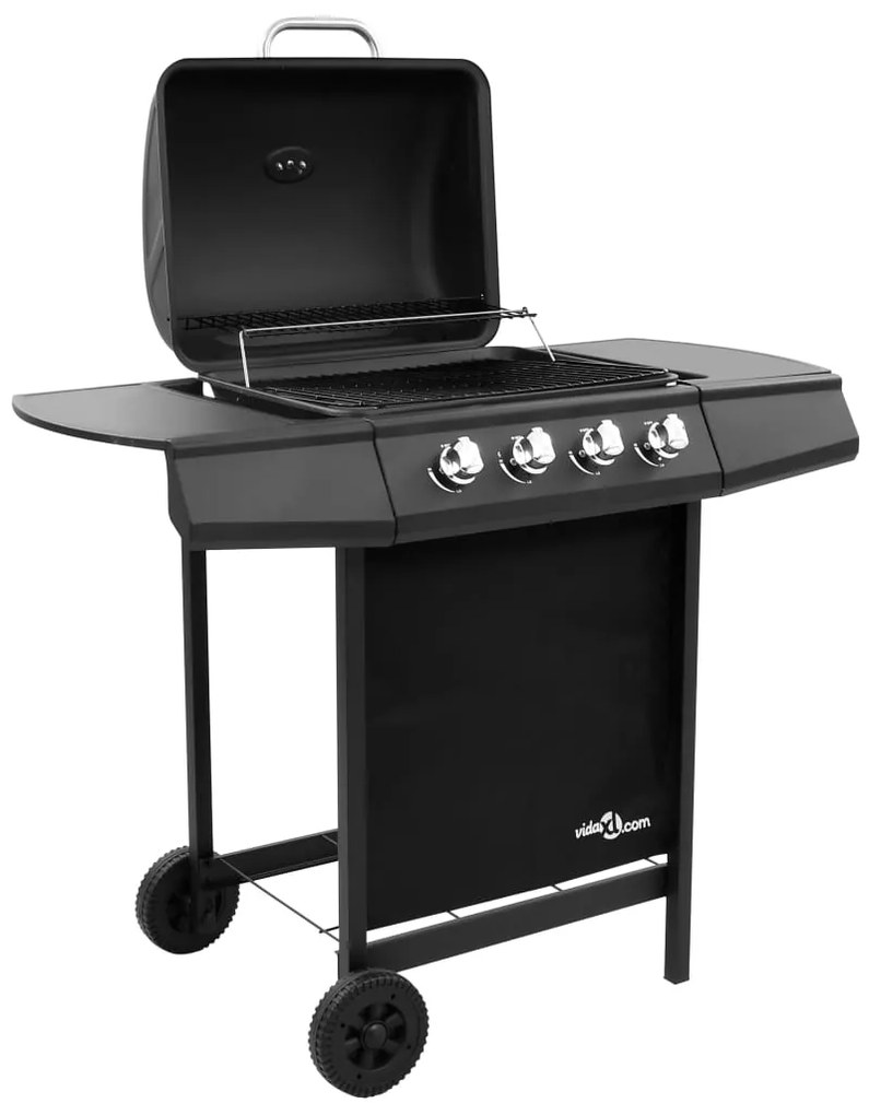 Grelhador/barbecue a gás 4 discos preto