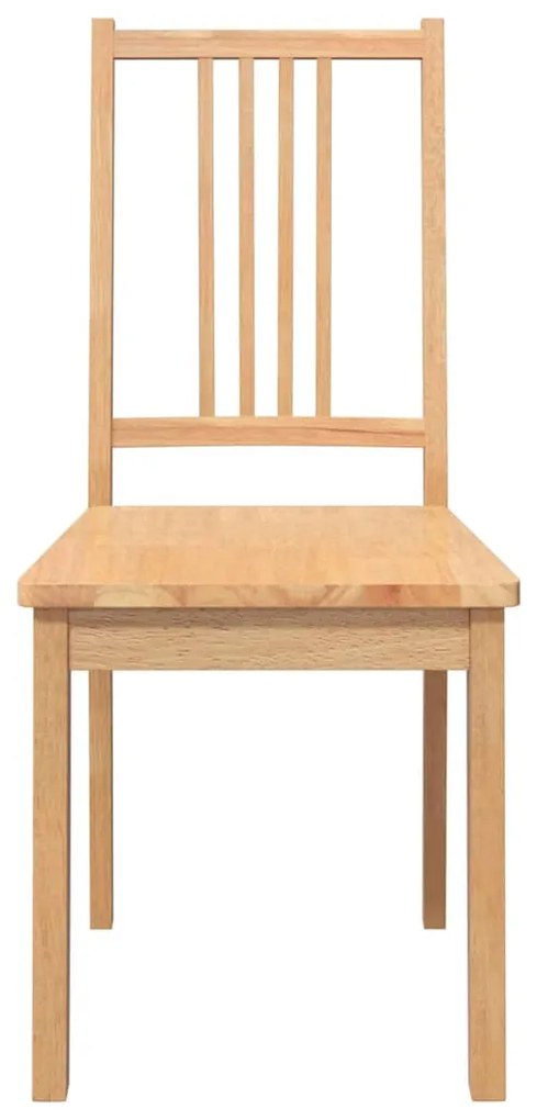 Cadeiras de jantar 2 pcs madeira seringueira maciça natural