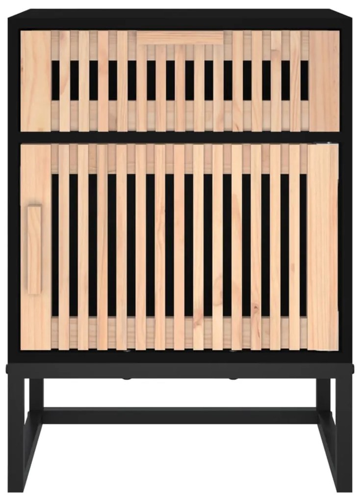 Mesa de cabeceira 40x30x55,5 cm derivados madeira/ferro preto