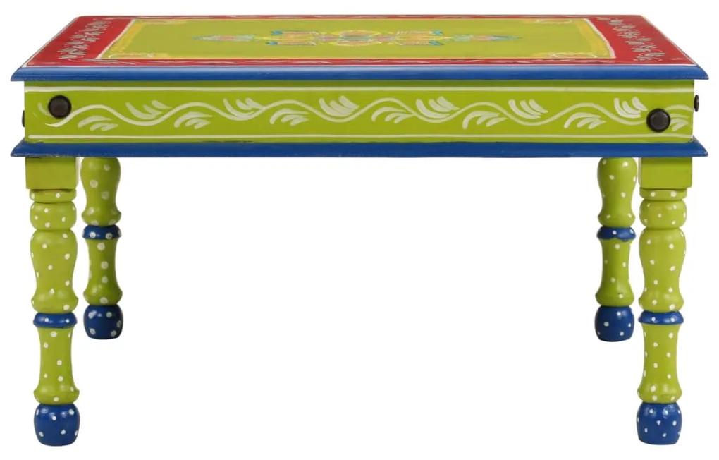 Mesa de centro pintada à mão mangueira maciça verde