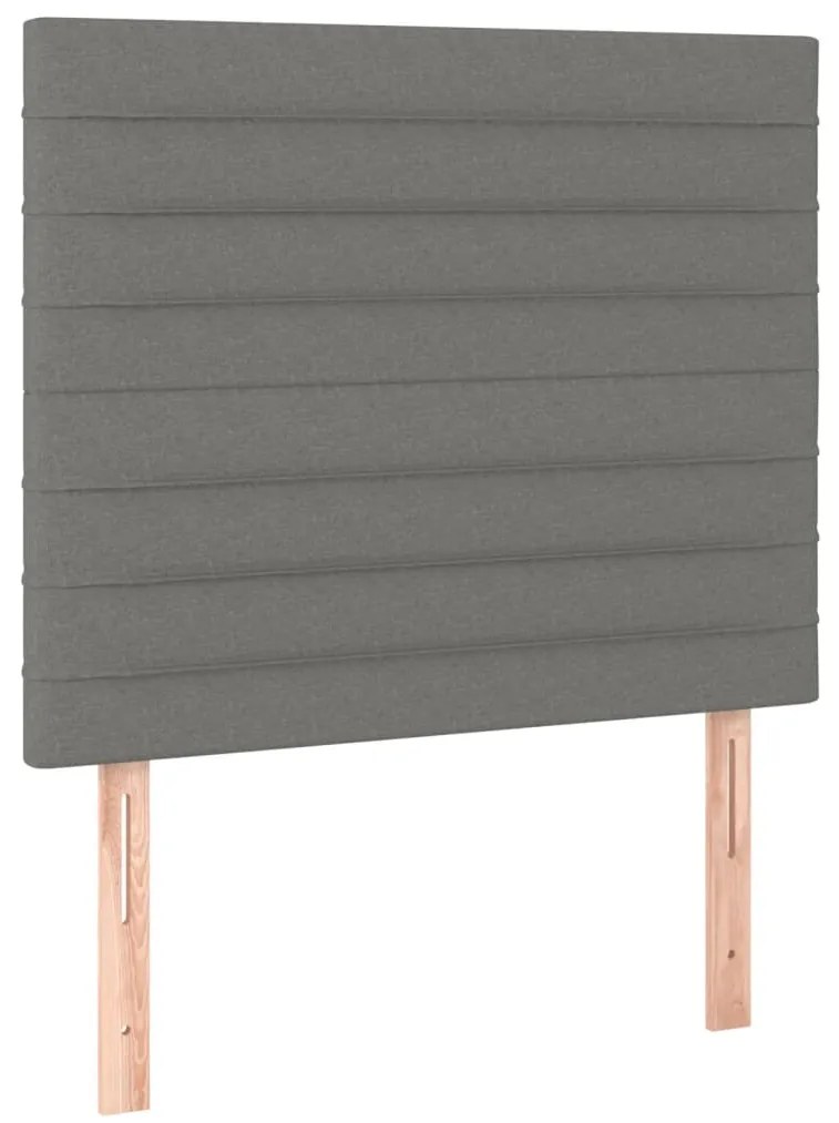 Cama com molas/colchão 80x200 cm tecido cinzento-escuro