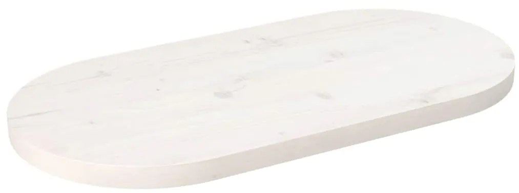 Tampo de mesa oval 80x40x2,5 cm pinho maciço branco