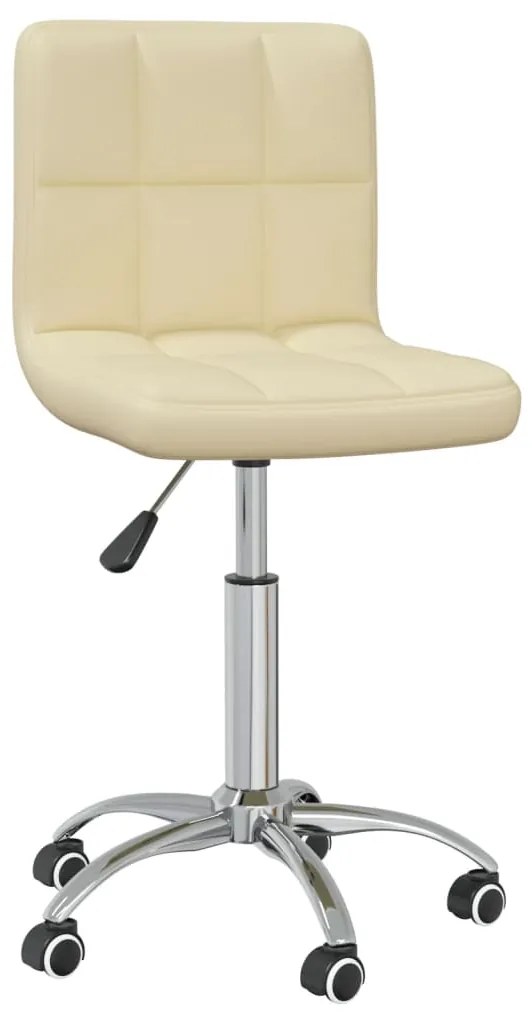 vidaXL Cadeira de jantar giratória couro artificial cor creme