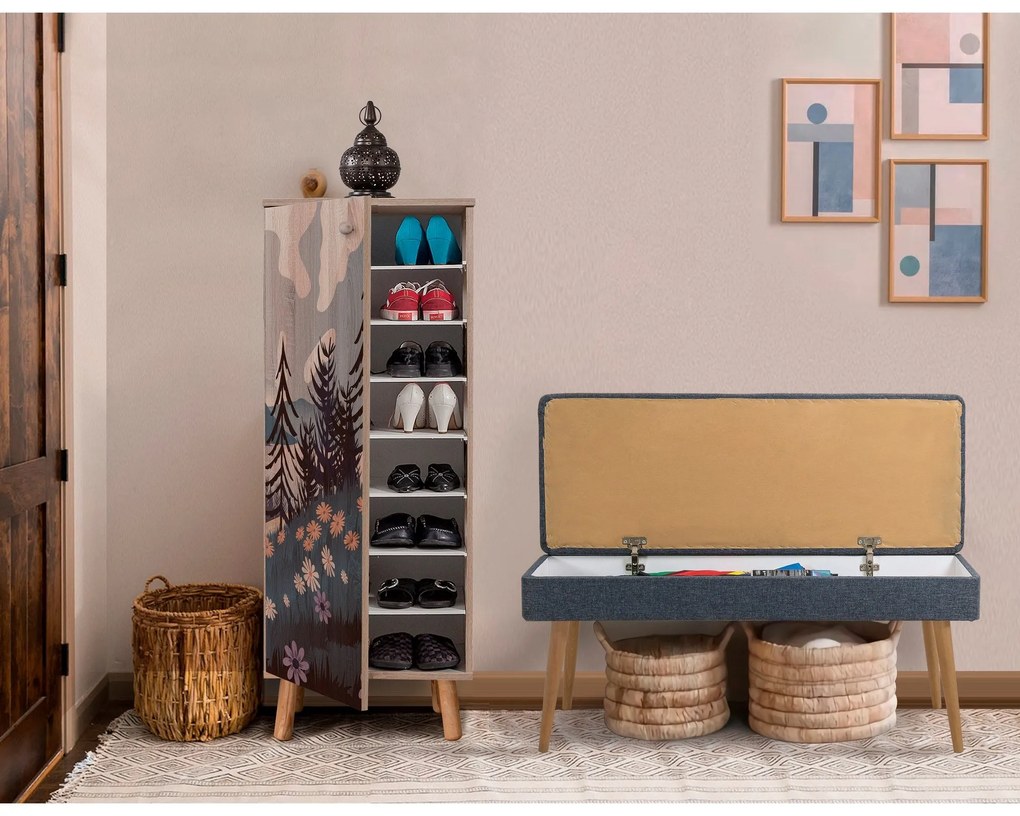 Conjunto de Mobiliário de Entrada Vegas – Sonomo/Dark Blue – Sapateira