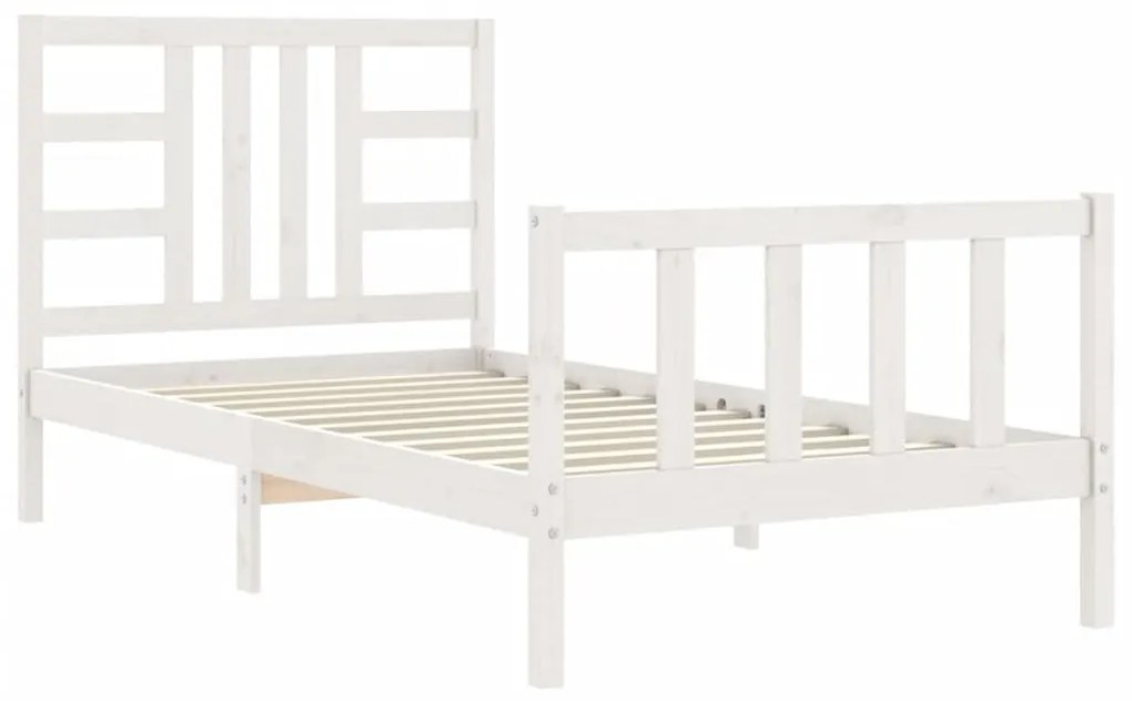 Estrutura de cama com cabeceira 90x200 cm madeira maciça