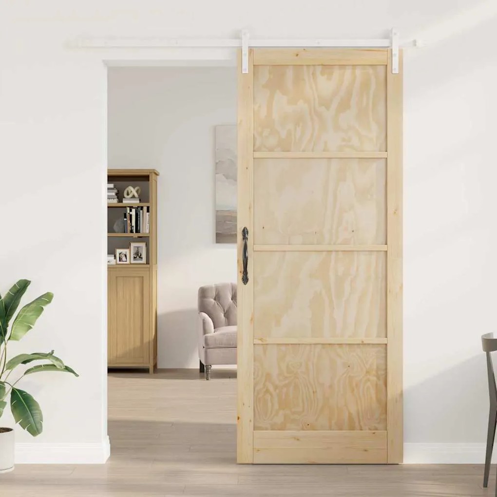 Porta Deslizante vidaXL com Conjunto de Acessórios 93x232 cm Madeira S