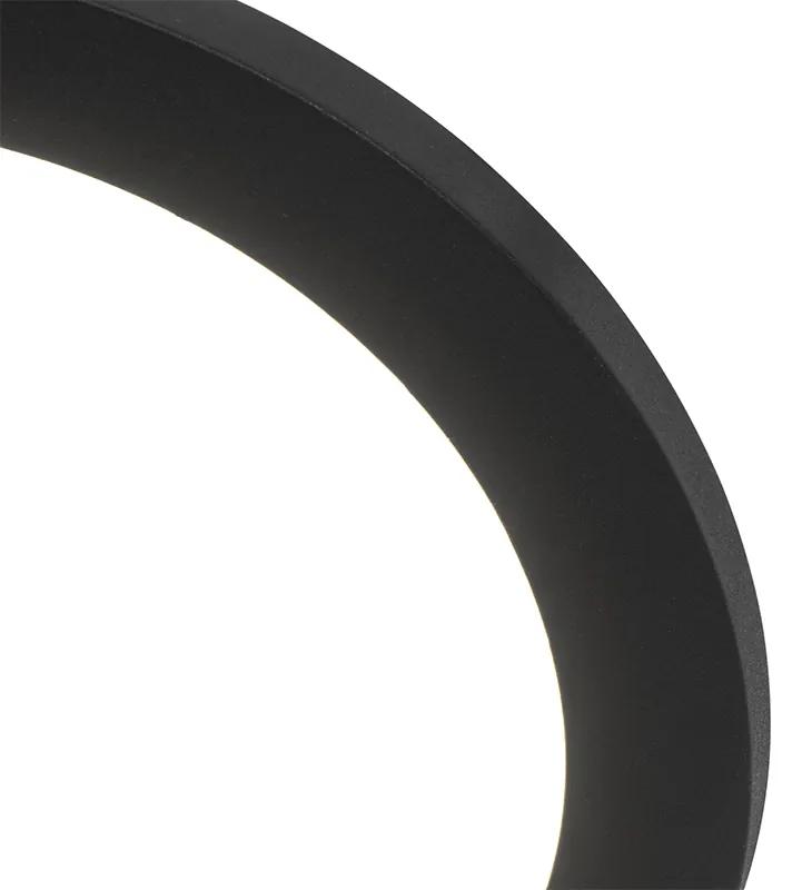 Plafon circular preto 22,5cm regulável-3-etapas LED IP44 - STEVE Moderno
