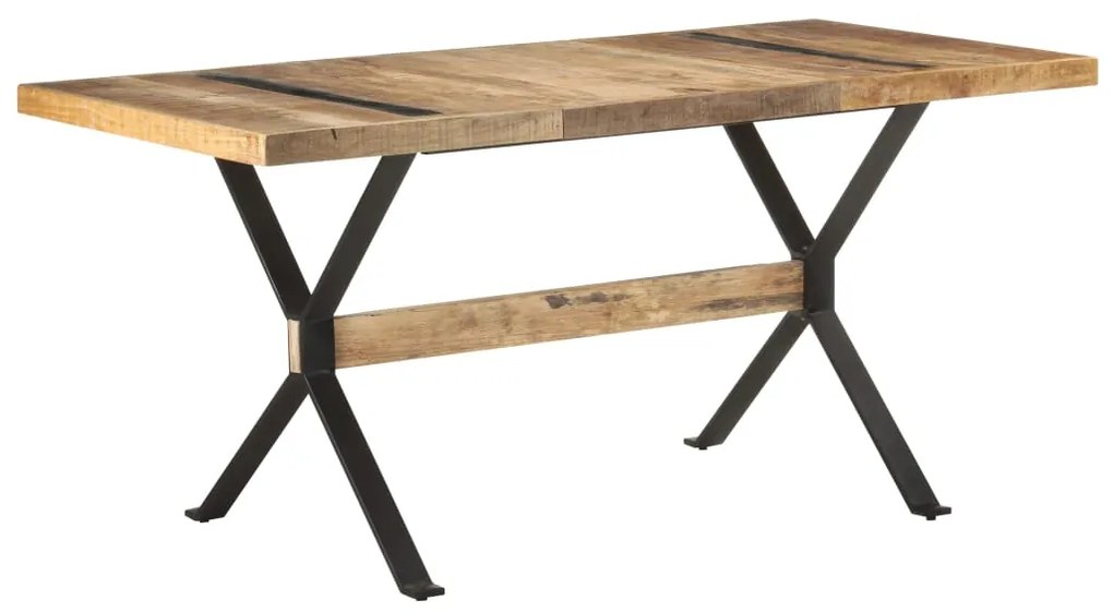 Mesa de jantar 160x80x76 cm madeira de mangueira áspera