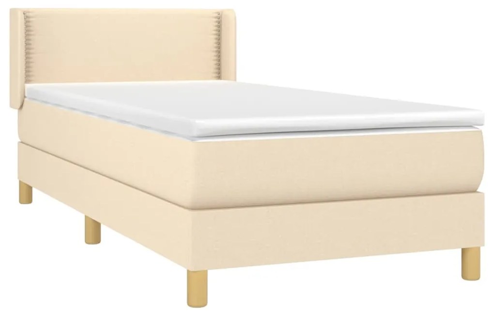 Cama com molas/colchão 90x190 cm tecido cor creme