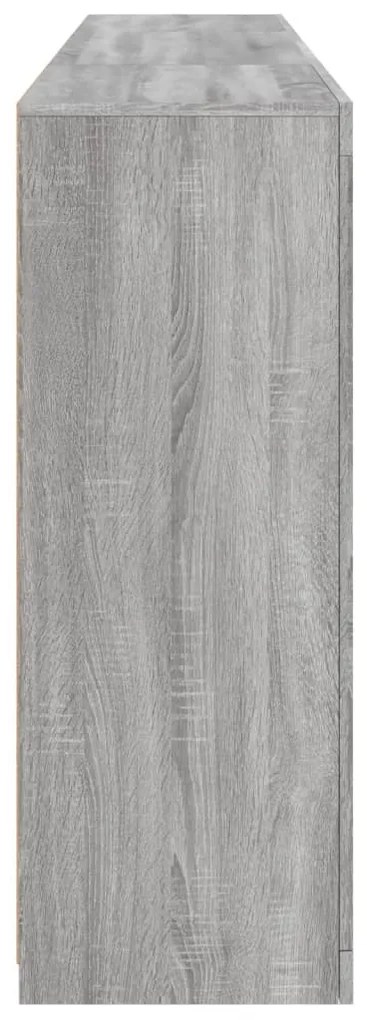 Aparador com luzes LED 202x37x100 cm cinzento sonoma