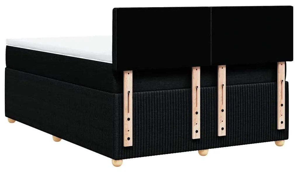 Cama com molas/colchão 160x200 cm tecido preto