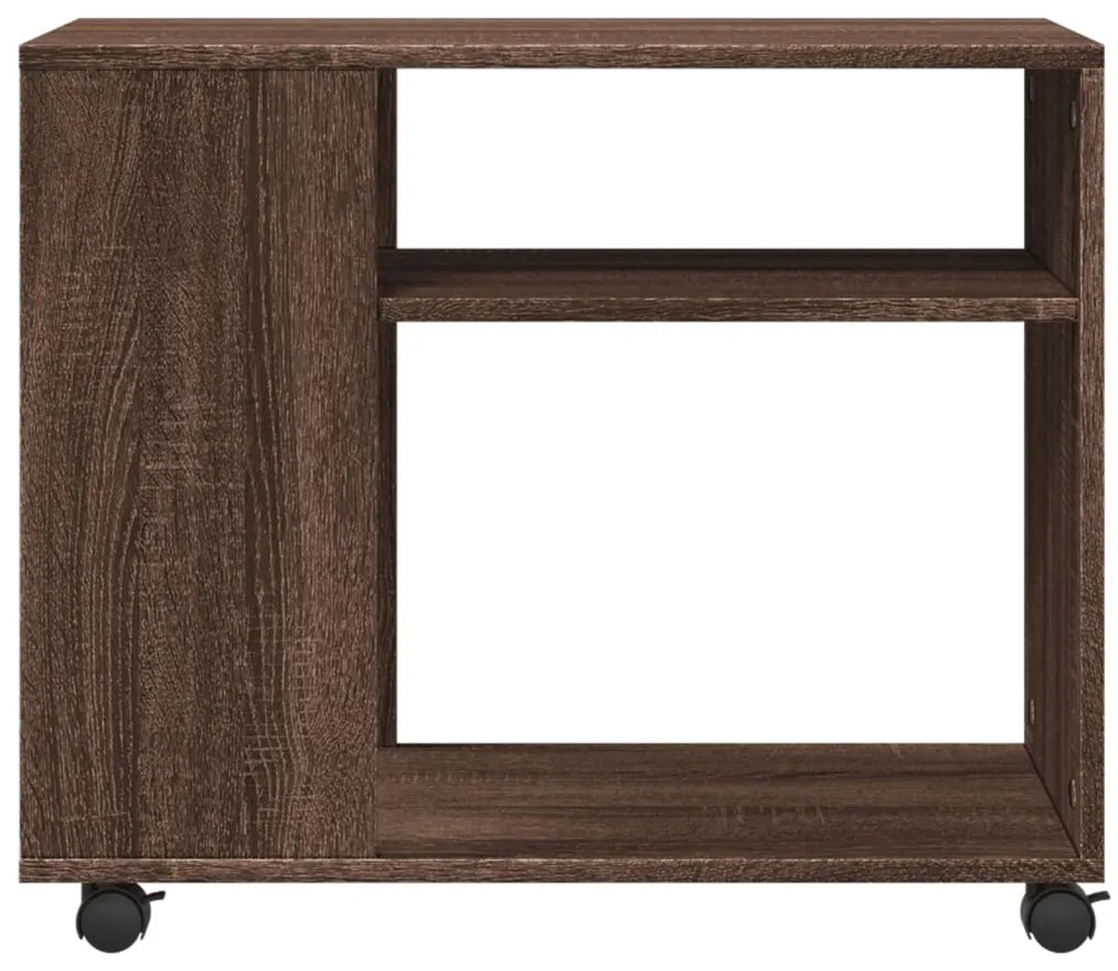 Mesa de apoio com rodas derivados de madeira carvalho castanho
