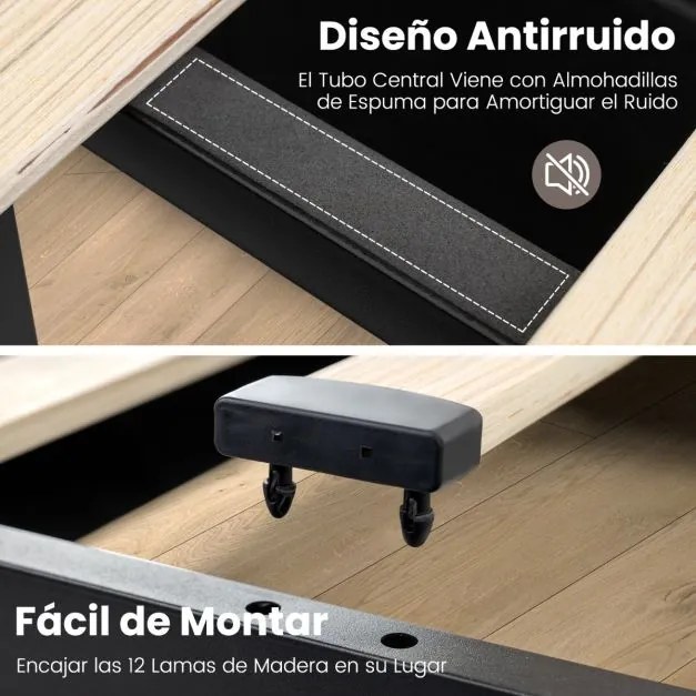 Estrutura de cama 223 x 167 x 122 cm com ripas COLCHÃO NÃO INCLUIDO com LUZ LED com estação de carregamento USB 4 gavetas dobráveis Comando remoto Cin