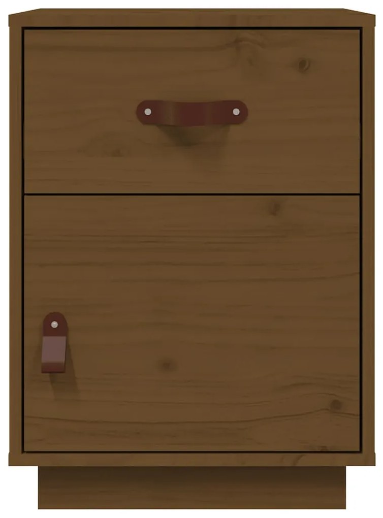 Mesa de cabeceira 40x34x55 cm pinho maciço castanho mel