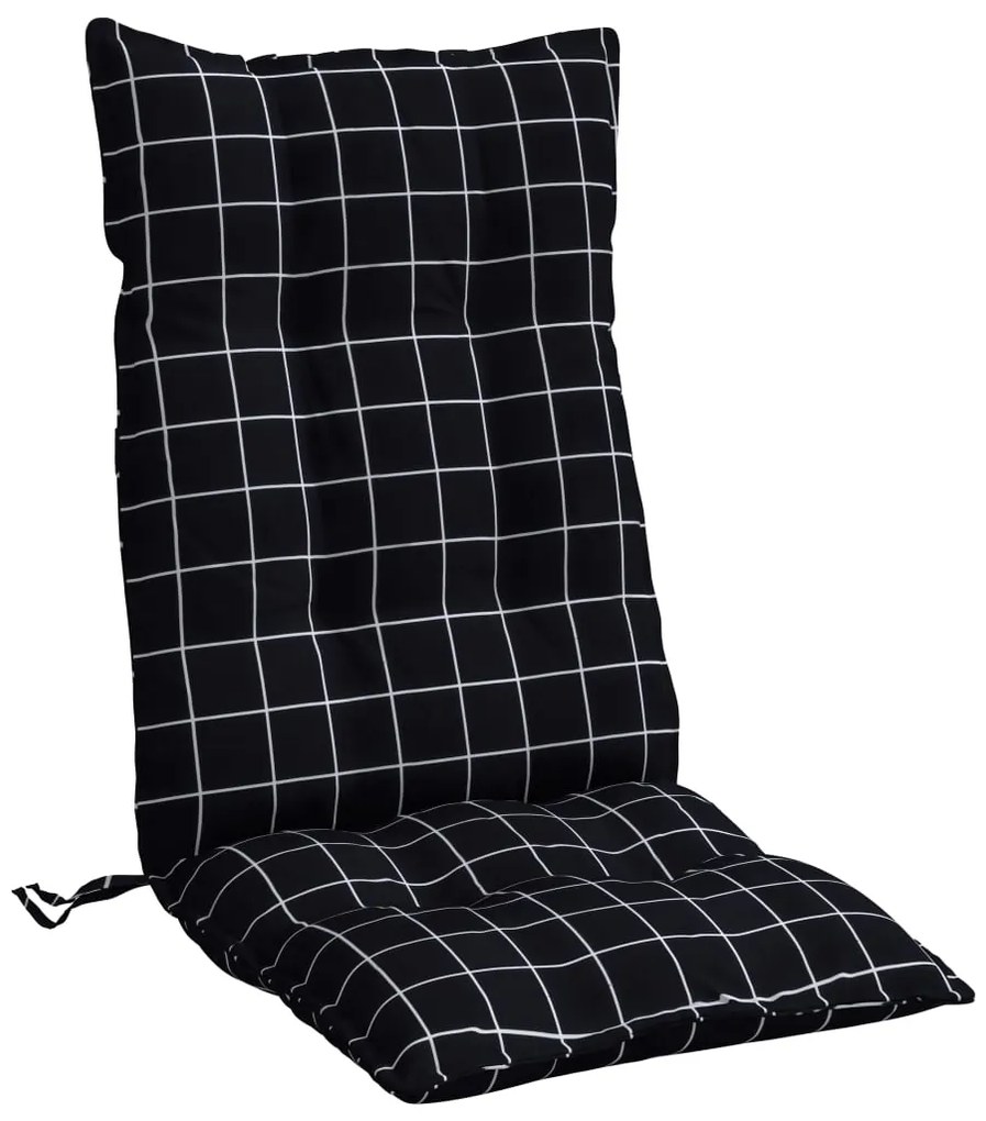 Almofadões cadeira encosto alto 2pcs tecido oxford xadrez preto