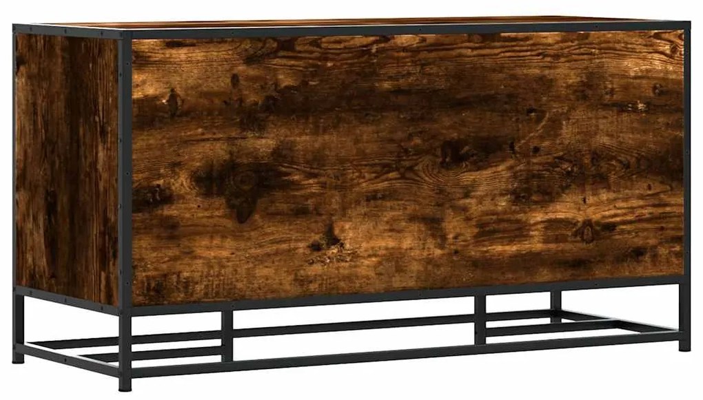 Banco para calçado carvalho fumado 100x40x53,5 cm madeira metal