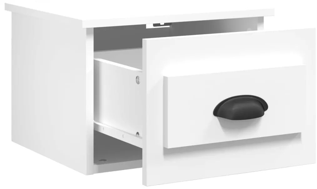 Mesa de cabeceira de parede 41,5x36x28 cm branco