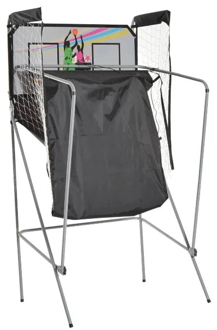 Conjunto de Cestos de Basquetebol Dobráveis e Portáteis - Cor: Preto e