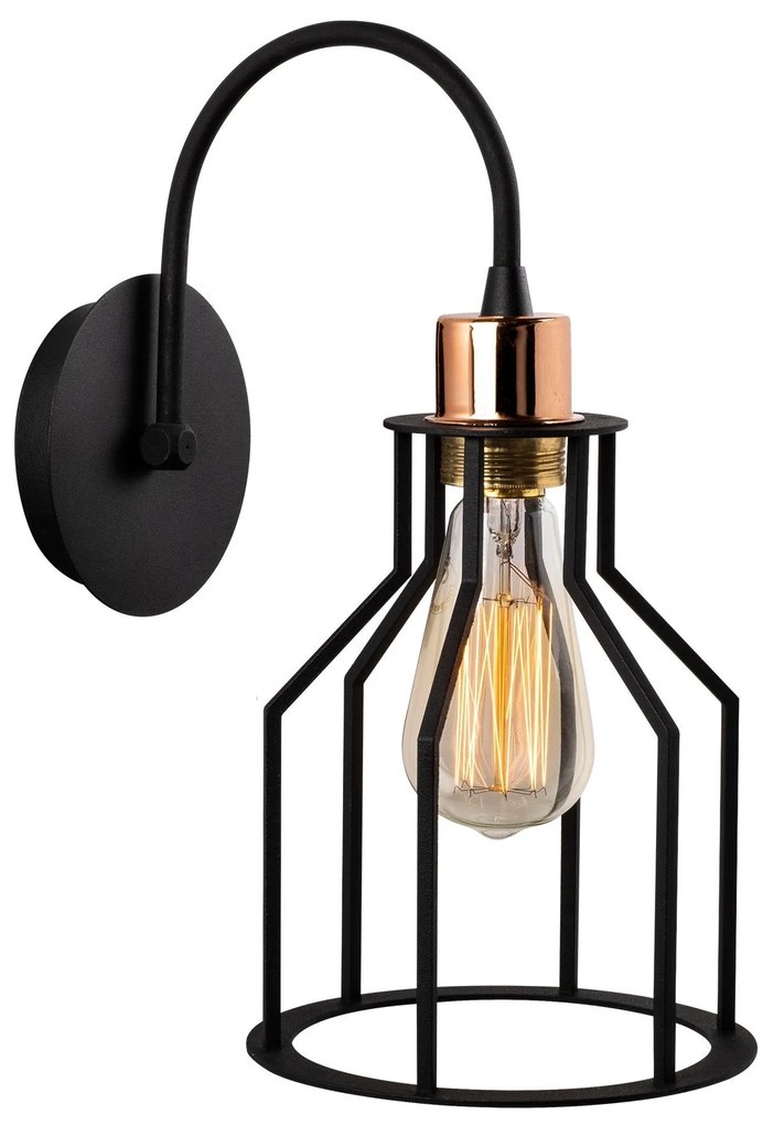 Candeeiro de Parede Alacati – Preto – 17 cm