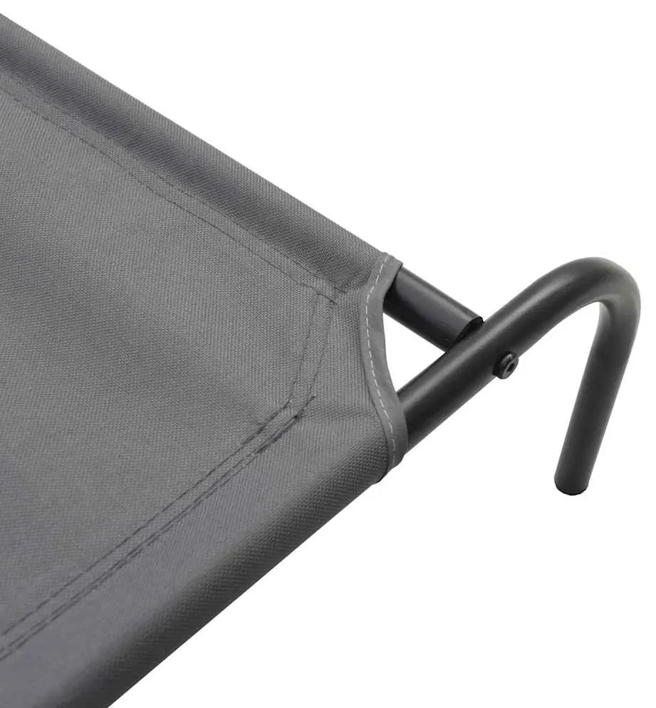 Cama para cães elevada 110x65x20cm tecido oxford e aço cinzento