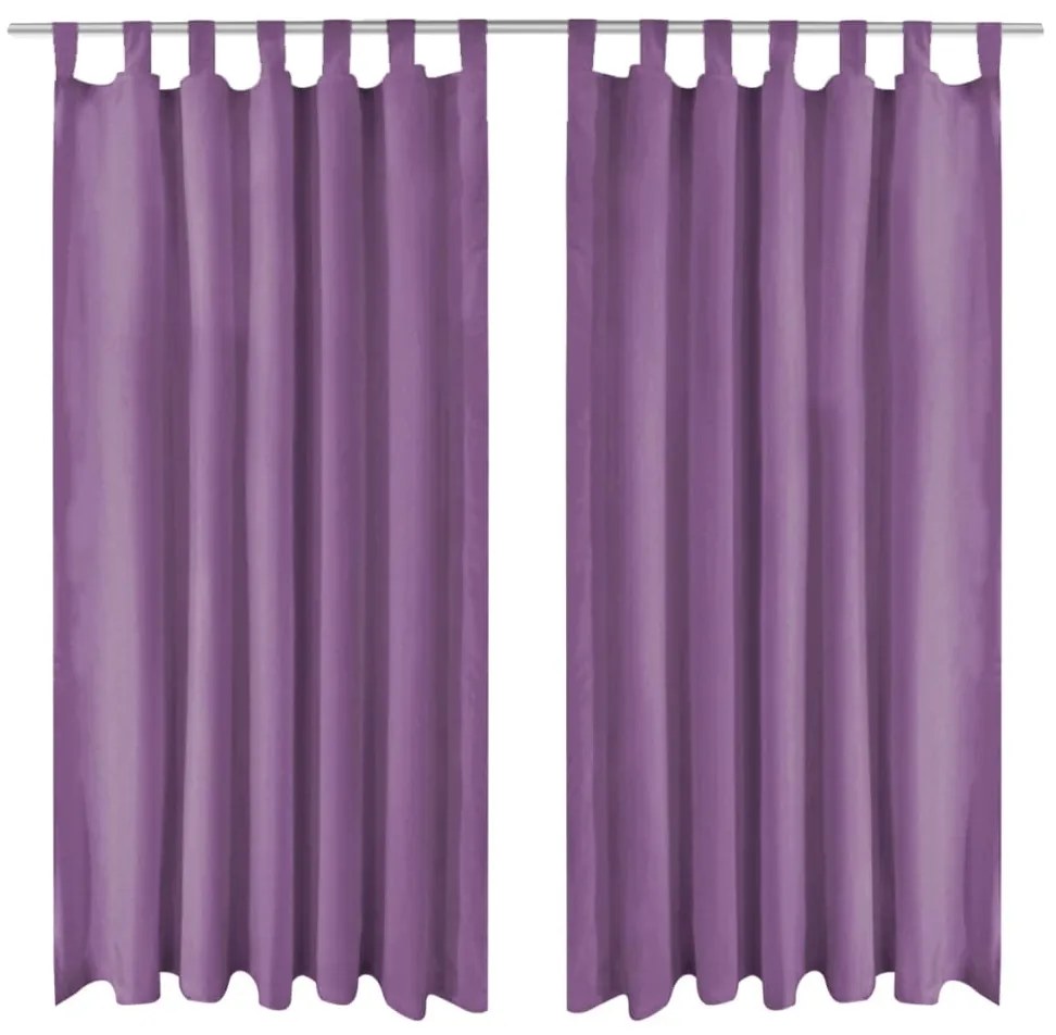 Cortinas de cetim com presilhas 2 pcs 140x225 cm lilás